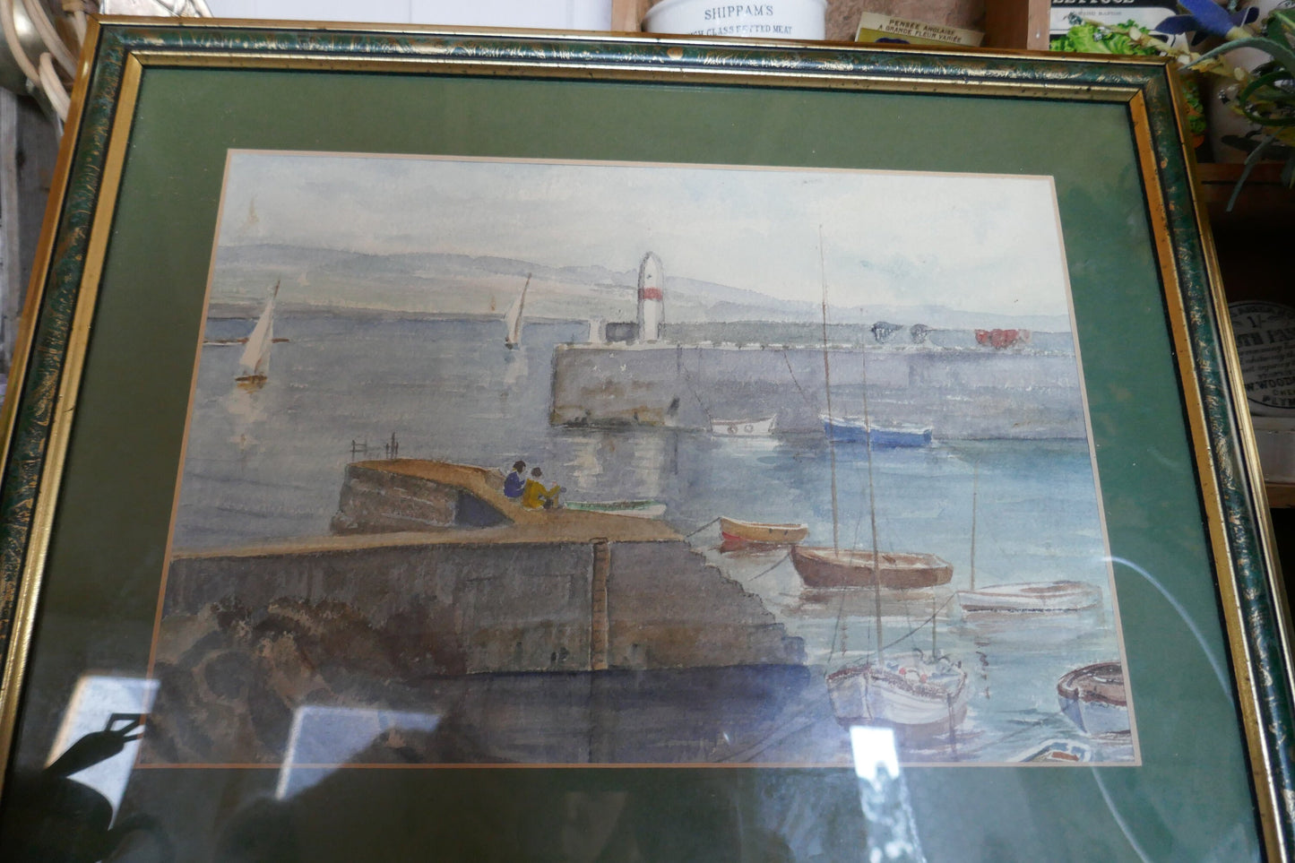 Vintage English Watercolour - Coastal Painting - Enlish Seaside watercolour - vintage painting - Sea painting - Coast Style - Seascape