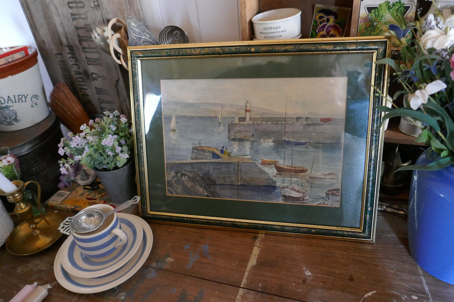Vintage English Watercolour - Coastal Painting - Enlish Seaside watercolour - vintage painting - Sea painting - Coast Style - Seascape