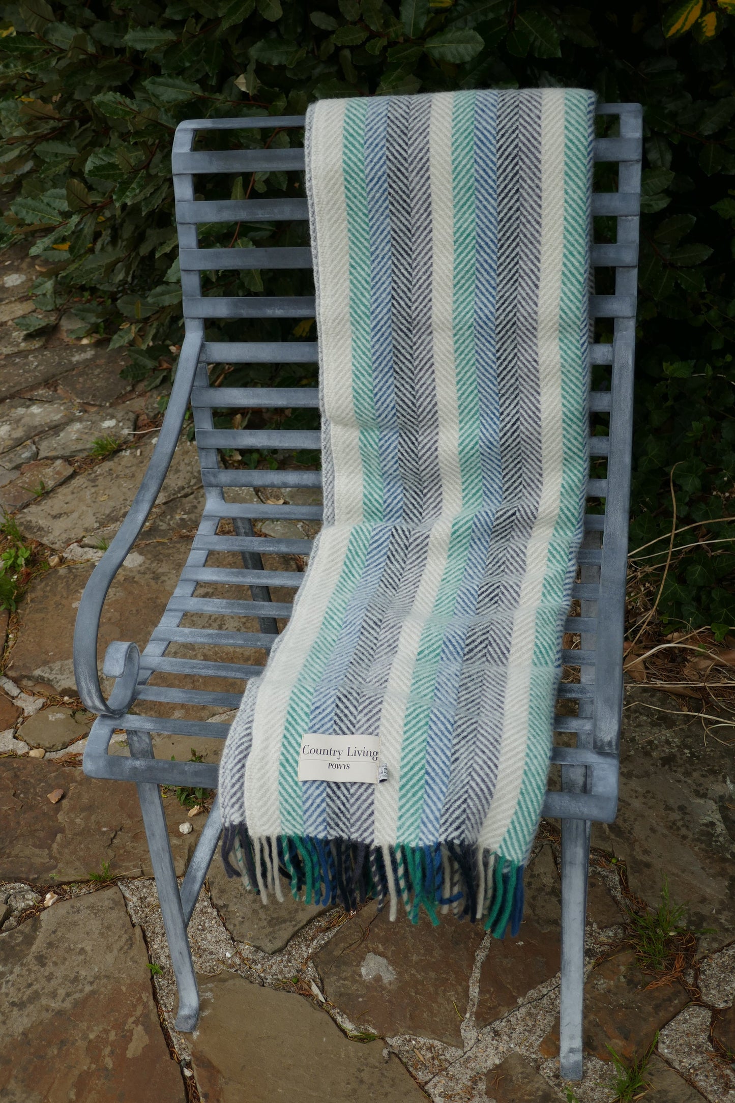 Blue Wool Blanket - Blanket - Wool Blanket - vintage Blanket - Vintage Woollen Blanket - Picnic Rug - Throw - Picnic Blanket - Wool Rug