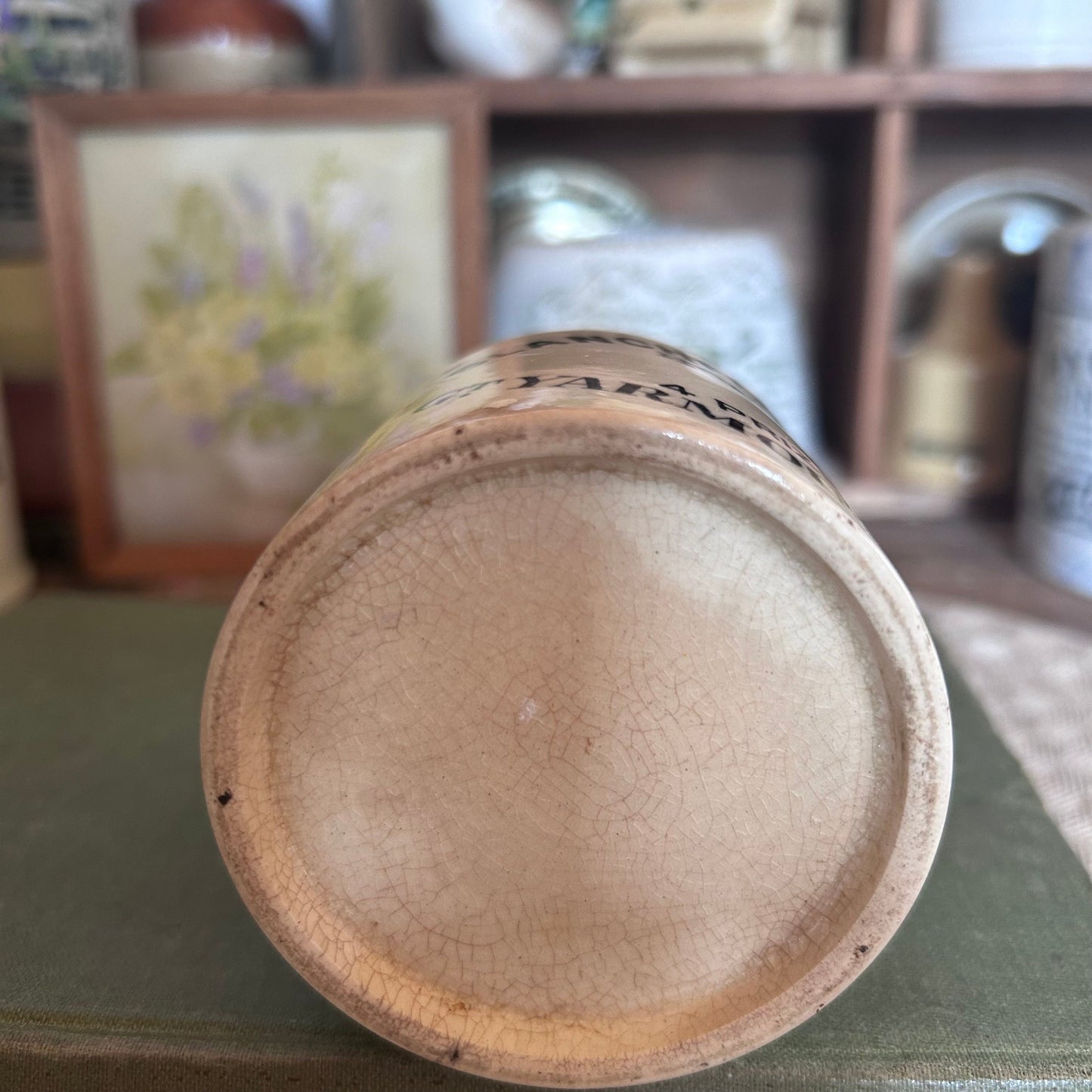 English Advertising Pot, Marmalade Jar, Ironstone Pot, Antique Marmalade jar, farmhouse, Kieller Jar, Advertising Crock, Dundee pot, jars