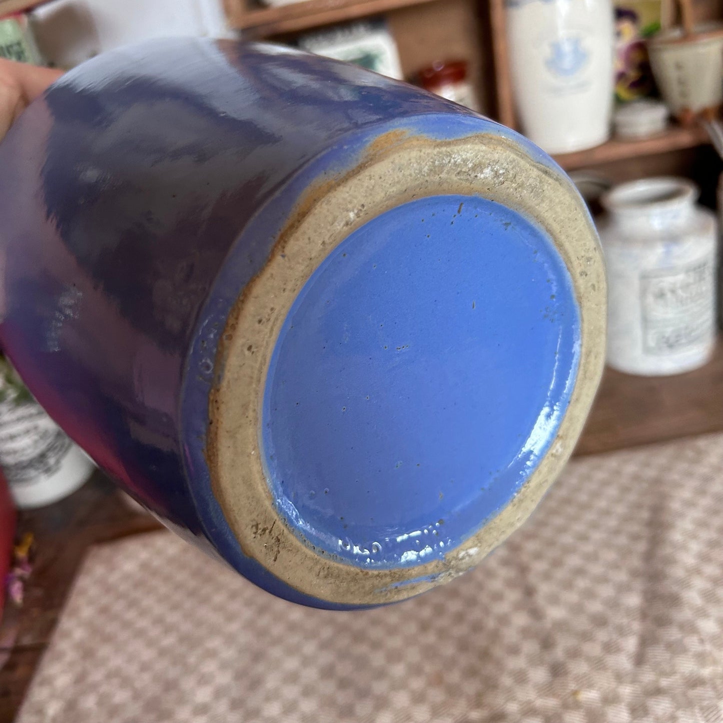 Antique Furniture Polish Pot, Antique English Pot, Stoneware pot, Red Vase - Stoneware Pottery Jar, Vintage Vase, Antique Vase, Jar