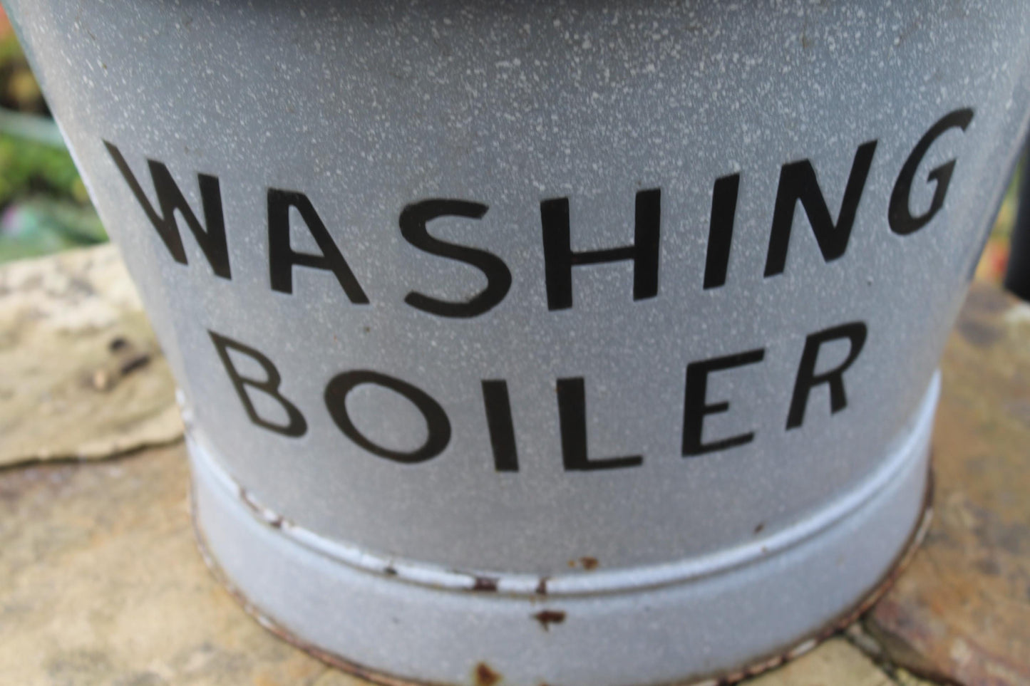 Very Rare Enamel Washing Boiler, Enamel bath, Laundry Room Decor, Utility Room Decor, Antique Bowl, Rare Enamelware, Planter, Farmhouse