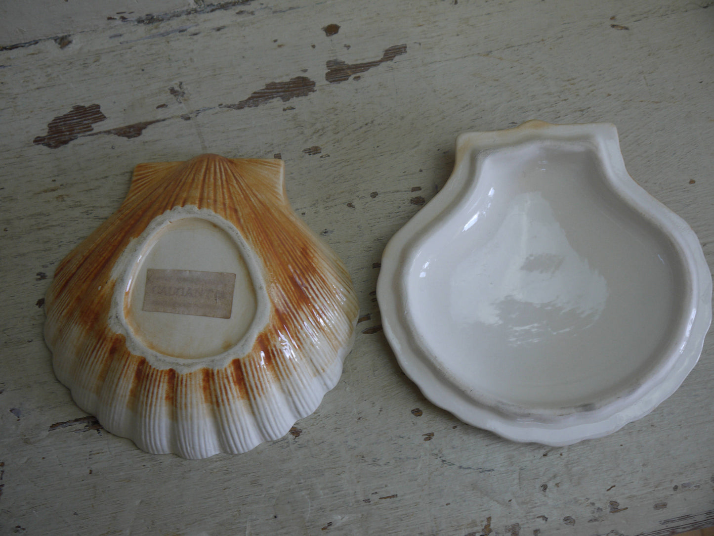 Rare Michel Caugant French Vintage Clam Terrine - Clam Shell - Trinket Pot -Caugant Clam - Vintage Terrine