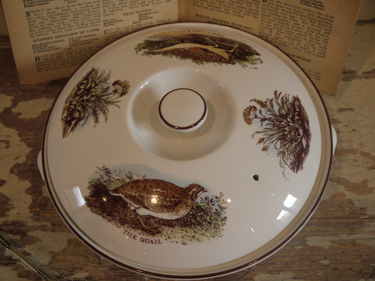 Royal Worcester Large Antique Serving Tureen - Royal Worcester Old English Game - Antique Tureen - Vintage Kitchen Pot - Antique Pot Tureen