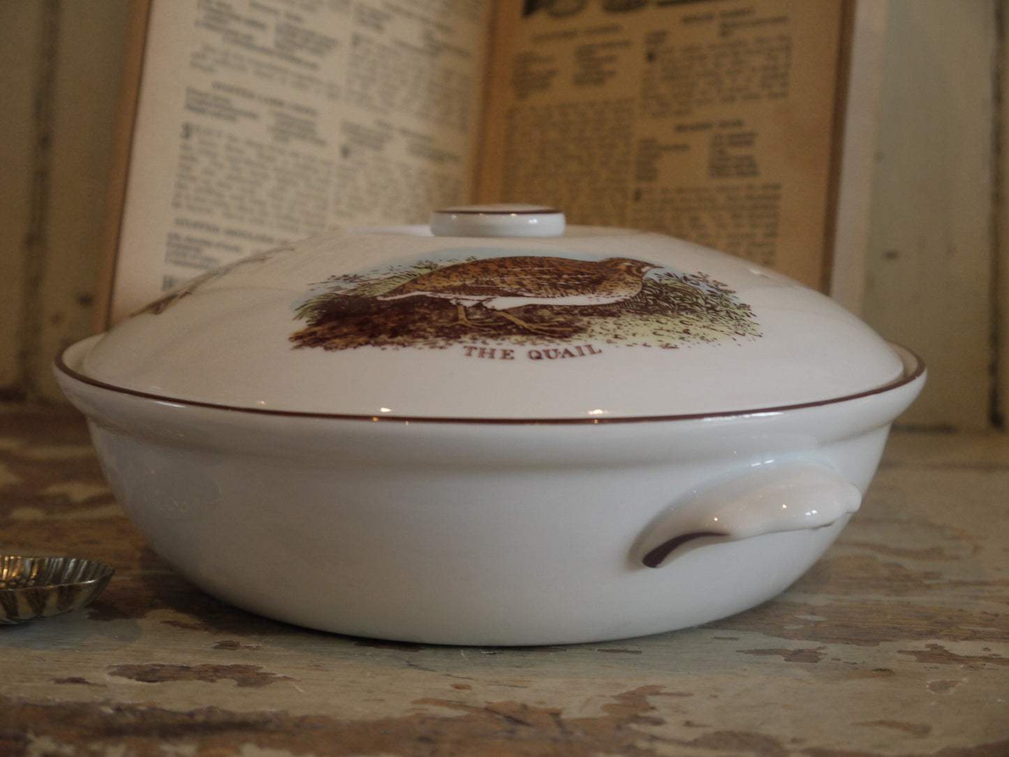 Royal Worcester Large Antique Serving Tureen - Royal Worcester Old English Game - Antique Tureen - Vintage Kitchen Pot - Antique Pot Tureen