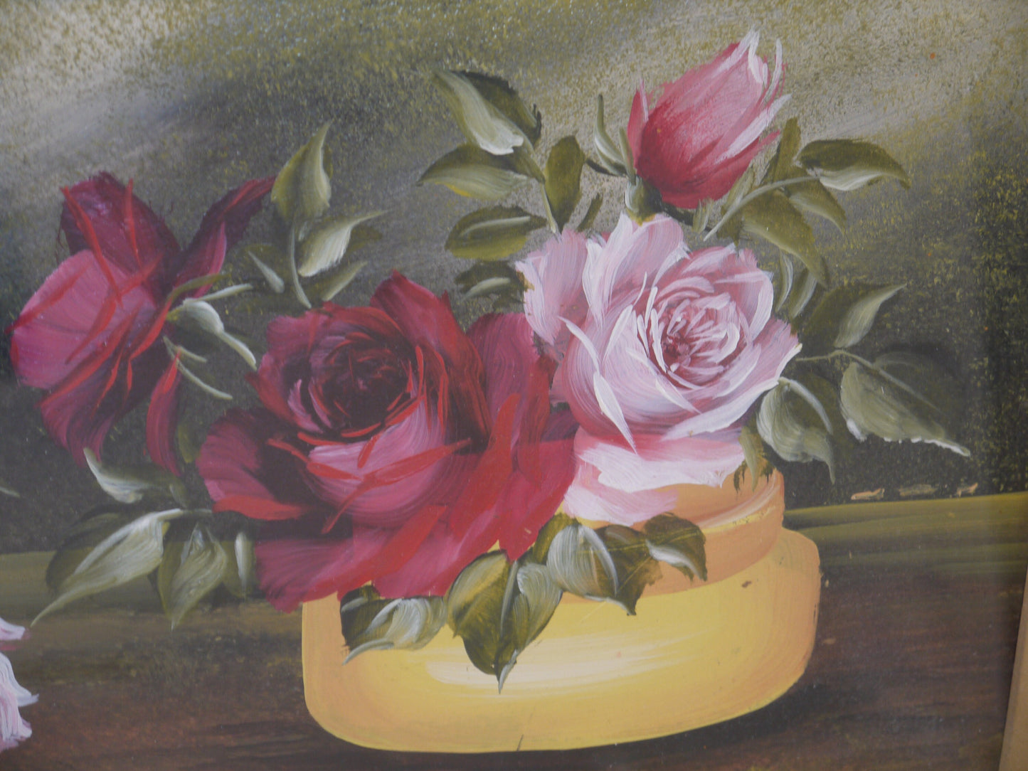Antique Oil Painting of Roses - Victorian Painting - Still Life Painting - Oil Painting of flowers - Oil on Board - Vintage Painting canvas
