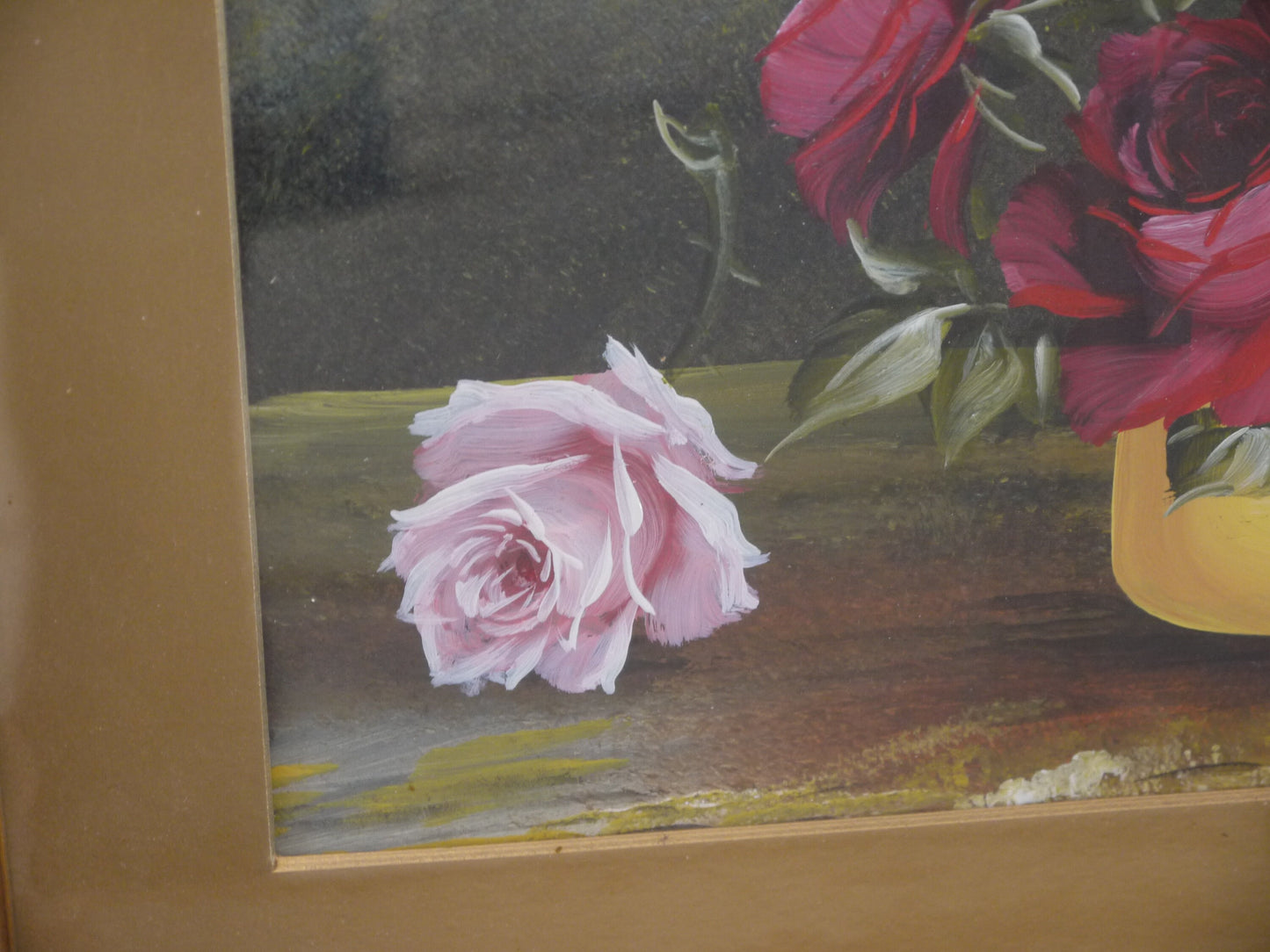 Antique Oil Painting of Roses - Victorian Painting - Still Life Painting - Oil Painting of flowers - Oil on Board - Vintage Painting canvas