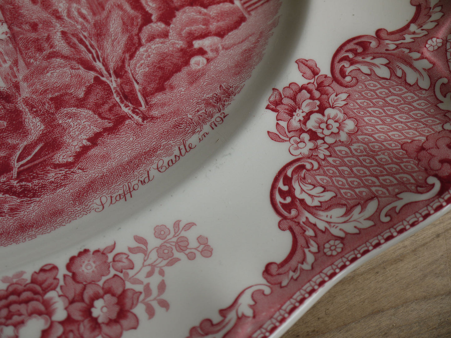 Raspberry Antique Ironstone Platter - English Ironstone Antique Plate - Antique Ironstone Plate - Serving Plate - Farmhouse Decor - Plate