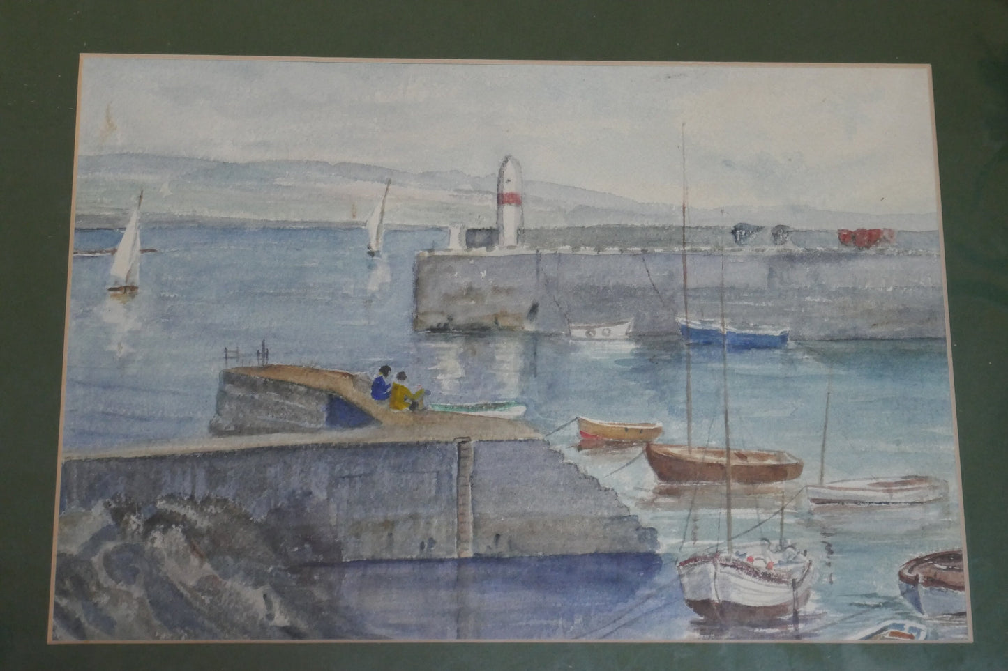 Vintage English Watercolour - Coastal Painting - Enlish Seaside watercolour - vintage painting - Sea painting - Coast Style - Seascape
