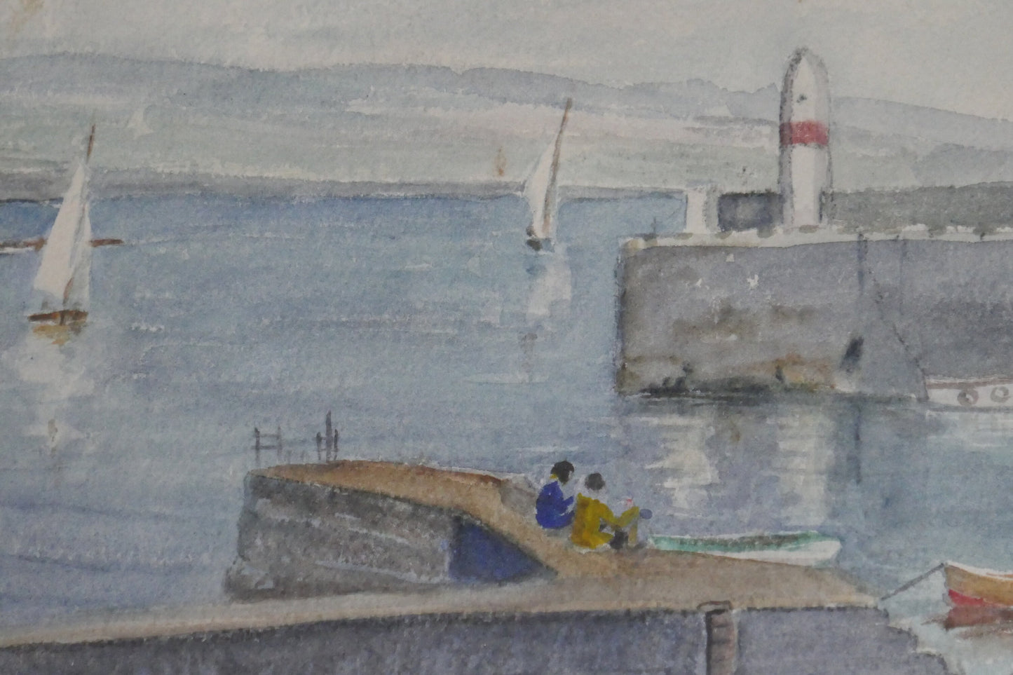Vintage English Watercolour - Coastal Painting - Enlish Seaside watercolour - vintage painting - Sea painting - Coast Style - Seascape