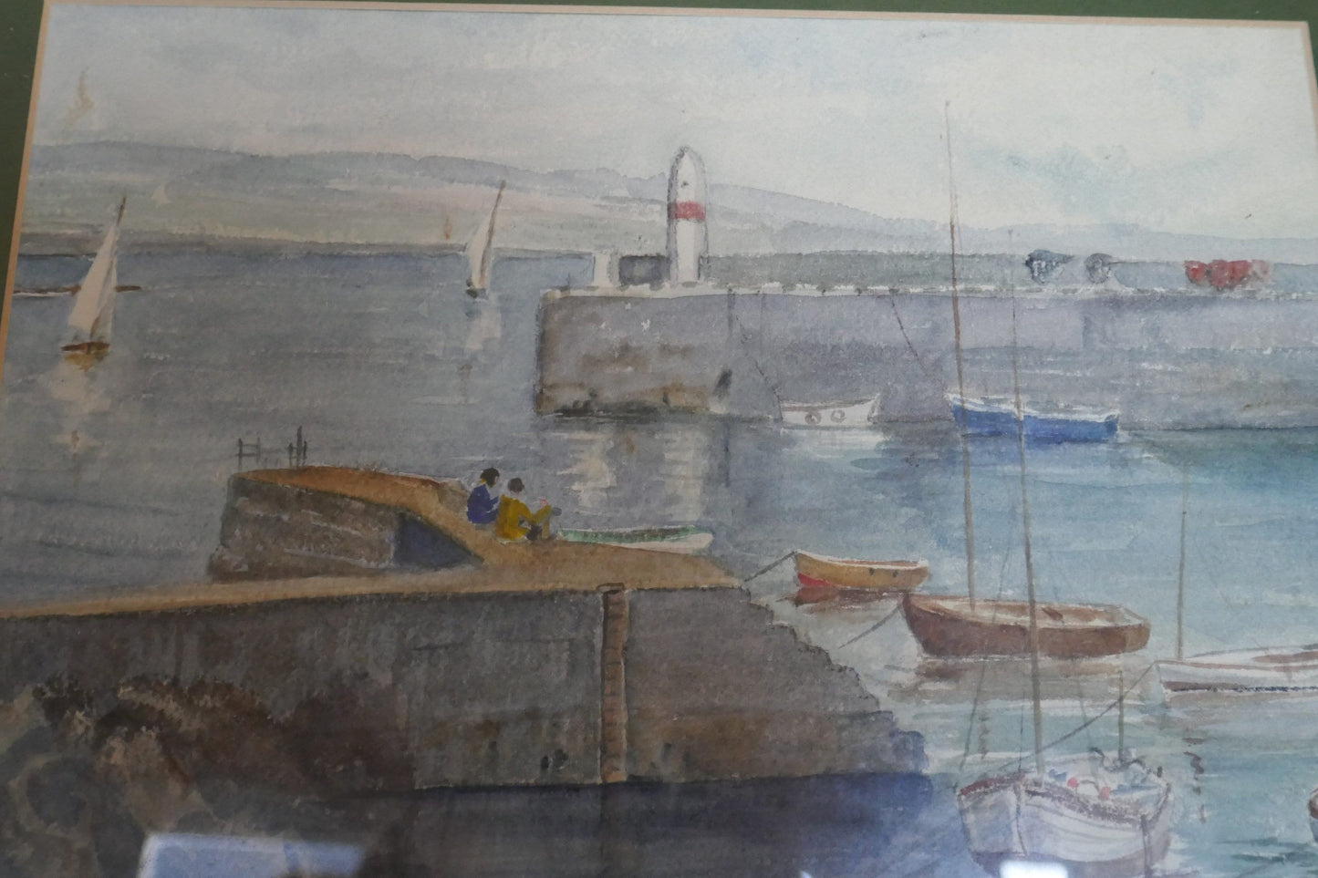 Vintage English Watercolour - Coastal Painting - Enlish Seaside watercolour - vintage painting - Sea painting - Coast Style - Seascape