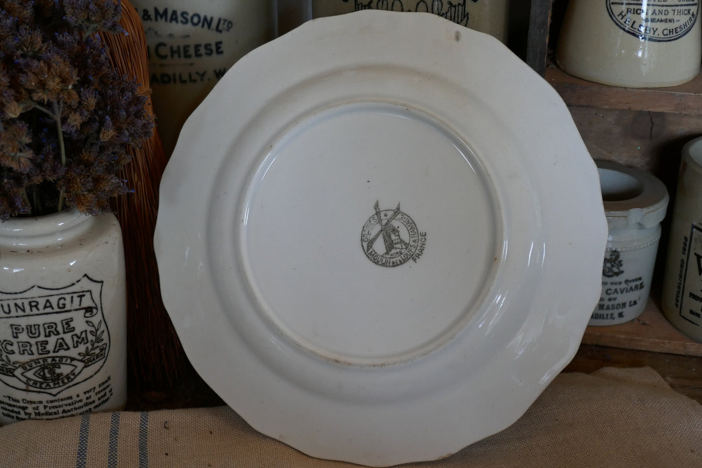 Antique Ironstone French Plate - Decorative Plate -French Ironstone Plate - Antique French Plate - Ironstone Transferware - French Decor