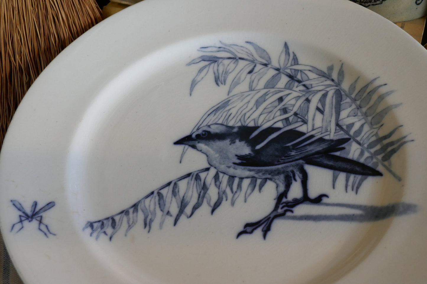 Antique Ironstone English Blue and White - Antique Blue and White Plate - blue and white English Ironstone - Farmhouse Decor - Platter