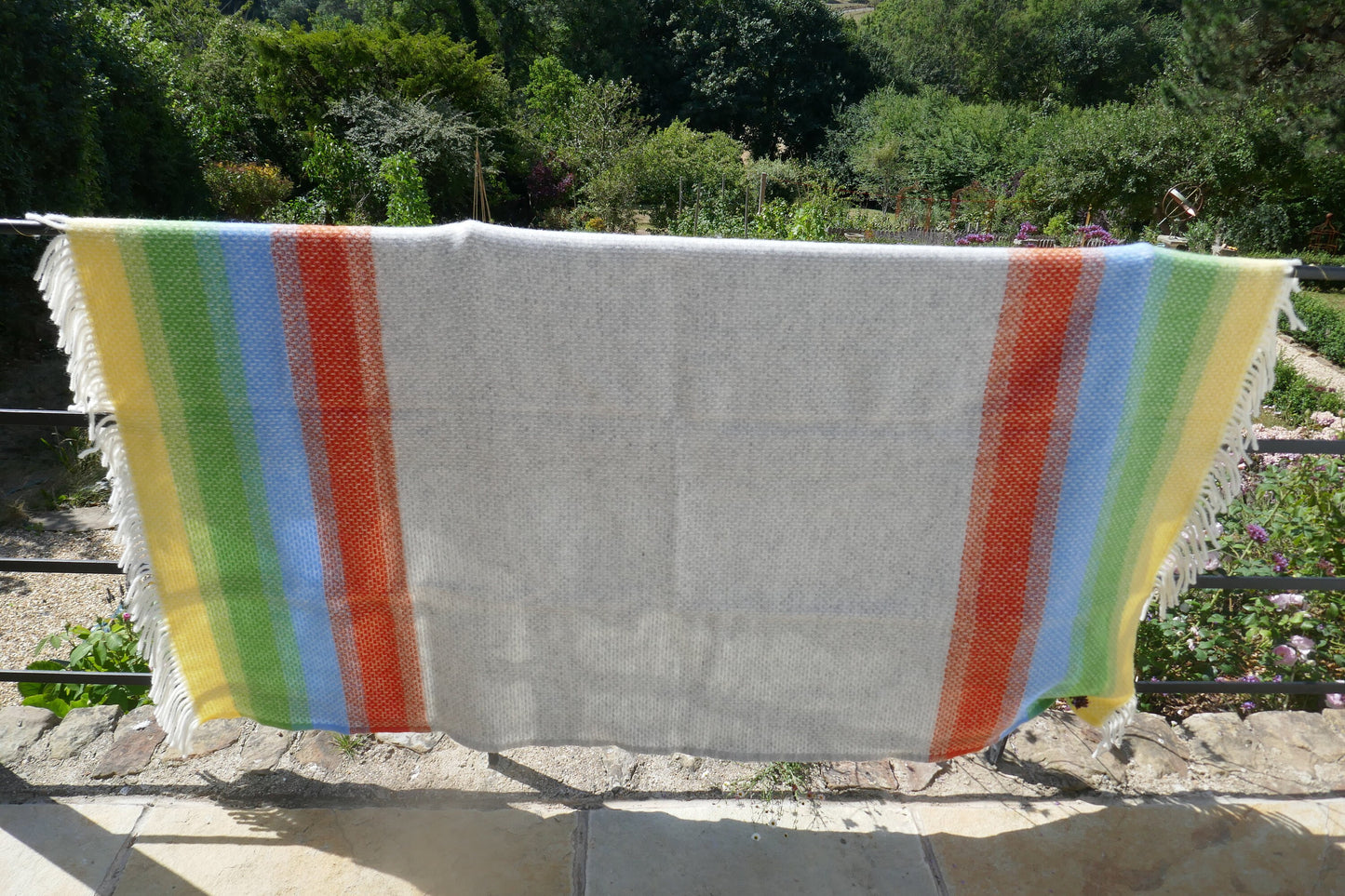 Herringbone Wool Blanket - Blanket - Wool Blanket - Pastel Blanket - Vintage Woollen Blanket - Picnic Rug - Throw - Picnic Blanket -Wool Rug