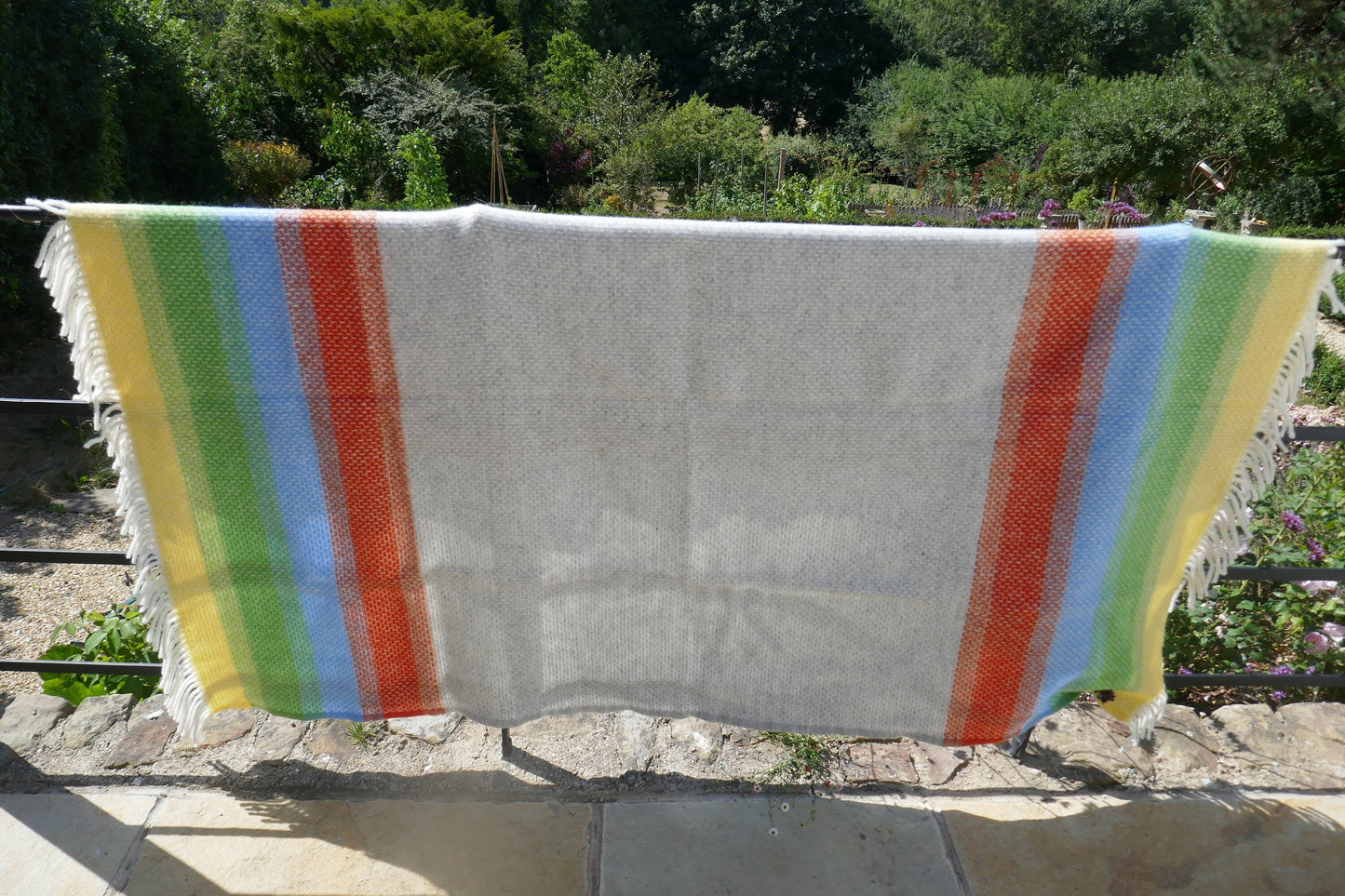 Herringbone Wool Blanket - Blanket - Wool Blanket - Pastel Blanket - Vintage Woollen Blanket - Picnic Rug - Throw - Picnic Blanket -Wool Rug