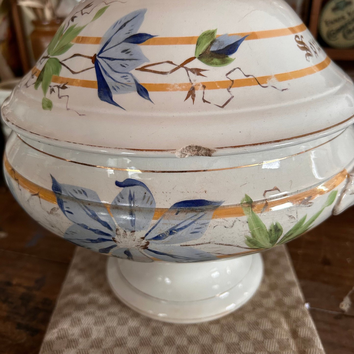 Antique French Rare 19th Century Tureen, French Decor, French Tureen, French Ironstone, French Pot, Antique french Decor, Kitchen Decor, jar