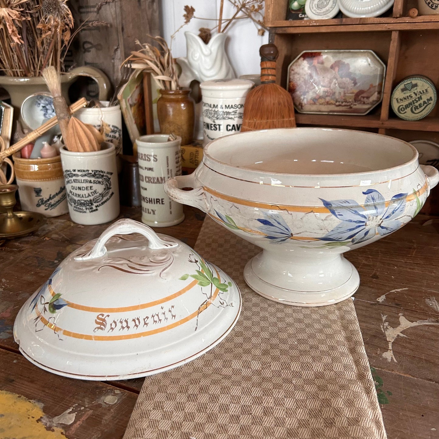 Antique French Rare 19th Century Tureen, French Decor, French Tureen, French Ironstone, French Pot, Antique french Decor, Kitchen Decor, jar