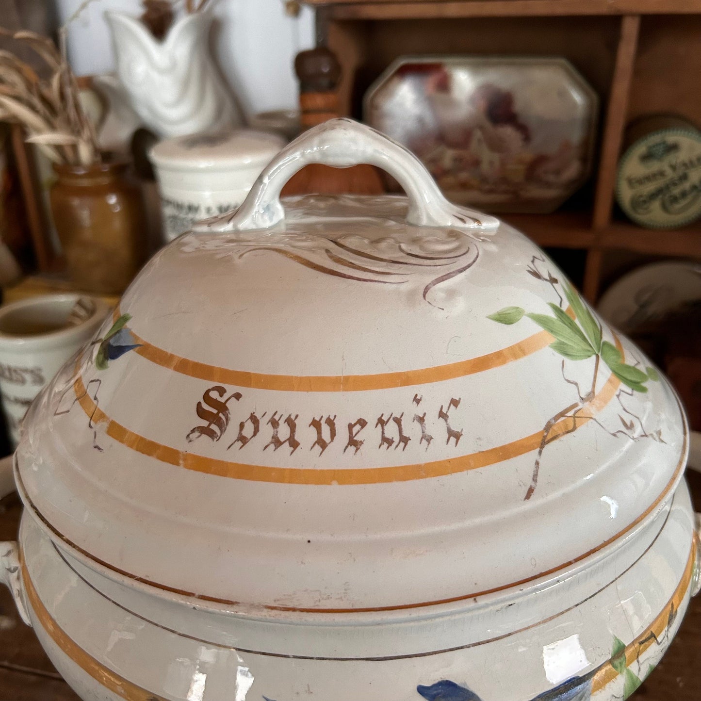 Antique French Rare 19th Century Tureen, French Decor, French Tureen, French Ironstone, French Pot, Antique french Decor, Kitchen Decor, jar