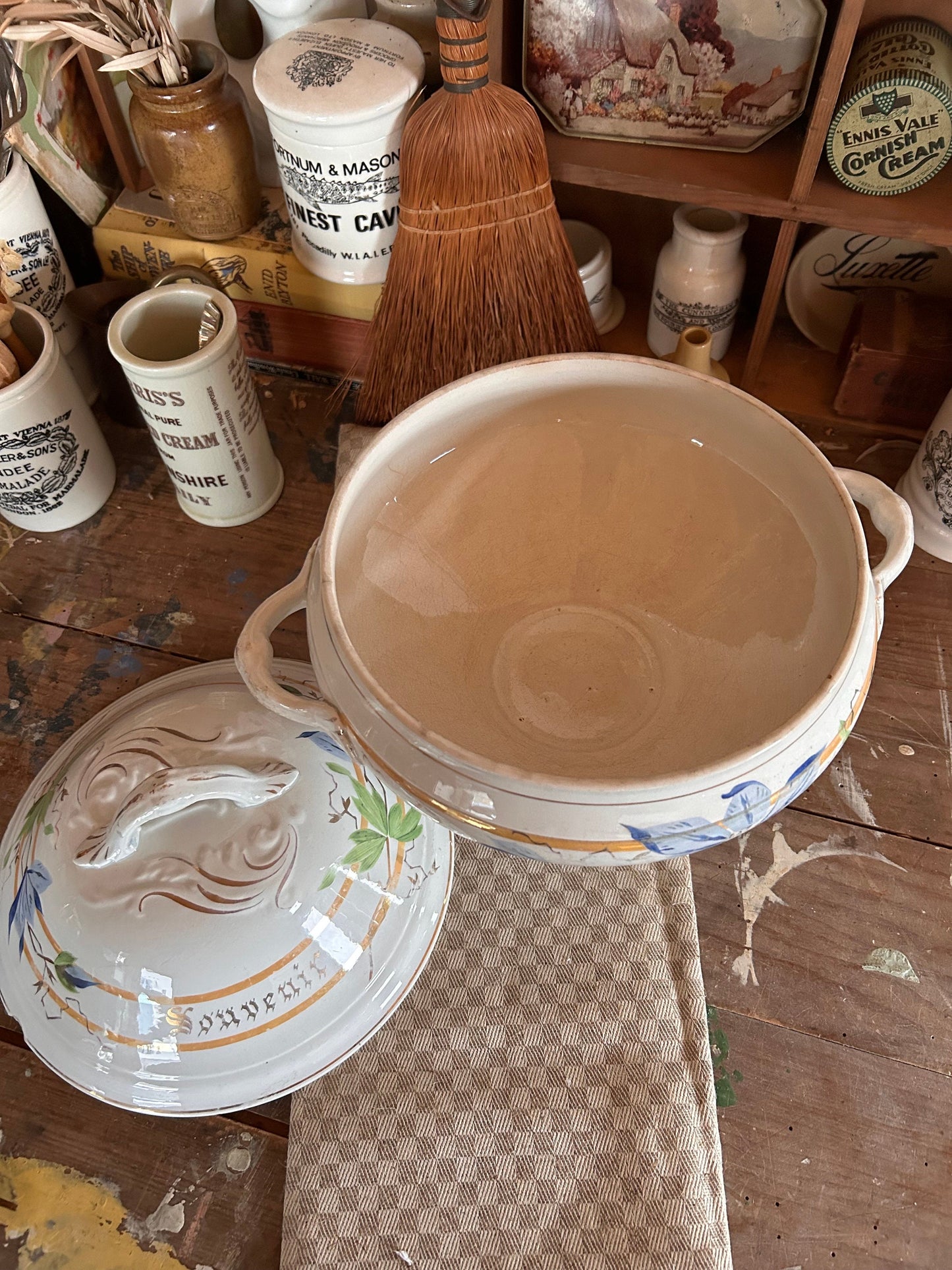 Antique French Rare 19th Century Tureen, French Decor, French Tureen, French Ironstone, French Pot, Antique french Decor, Kitchen Decor, jar