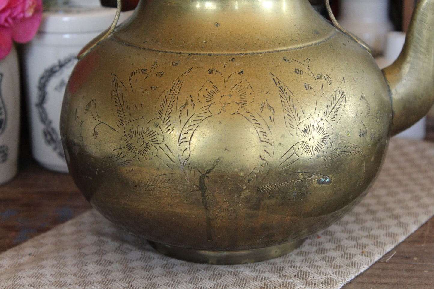 Antique Brass Tea pot, Brass Kettle, Tea Kettle, Antique Teapot, Antique Copper Tea Kettle, Brass stove Kettle, Antique kitchenware, Teapot