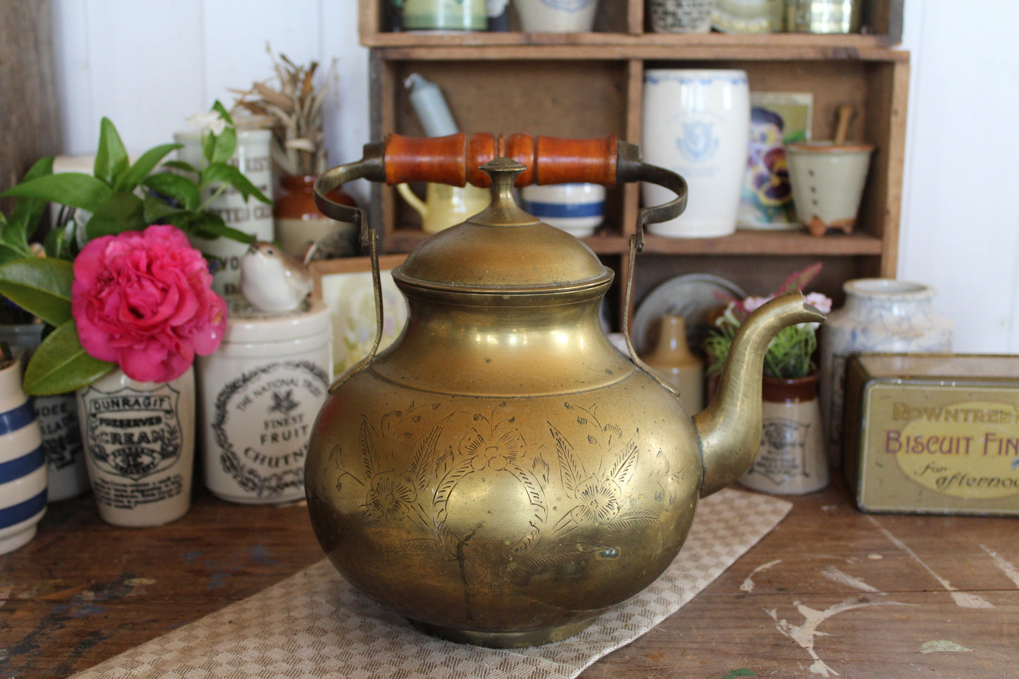 Antique Brass Tea pot, Brass Kettle, Tea Kettle, Antique Teapot, Antique Copper Tea Kettle, Brass stove Kettle, Antique kitchenware, Teapot