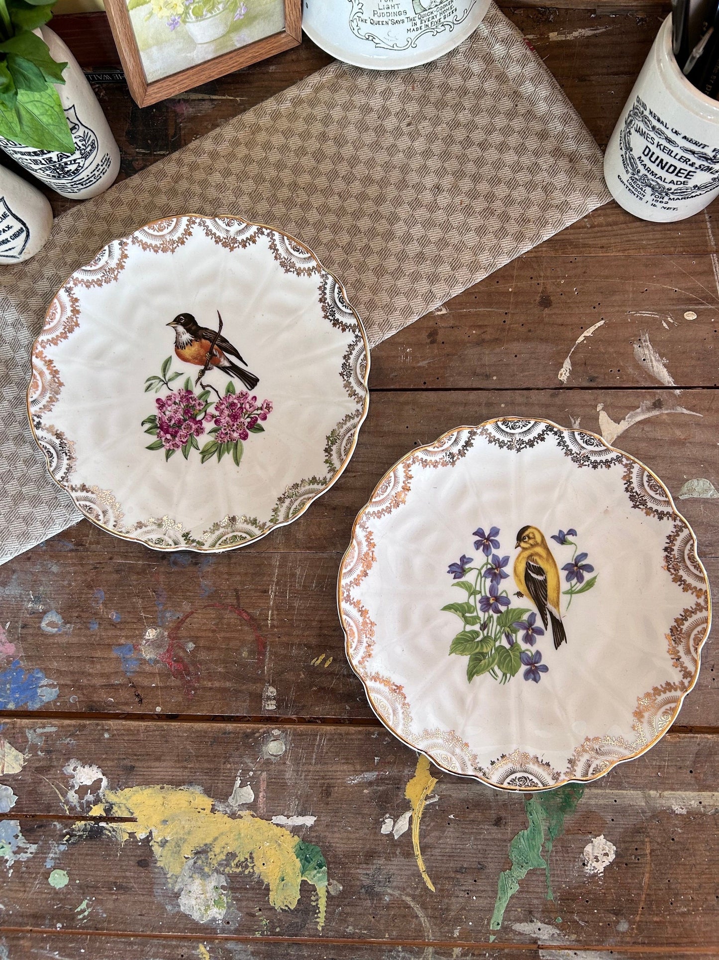 Vintage Cake plates, English bone china plates, serving plates, floral plates, wall plates, Cake Plates, Side Plates, vintage plates