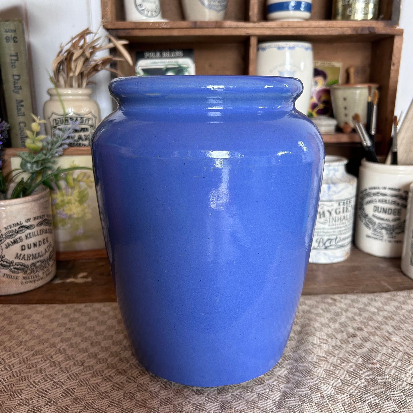 Antique Furniture Polish Pot, Antique English Pot, Stoneware pot, Red Vase - Stoneware Pottery Jar, Vintage Vase, Antique Vase, Jar