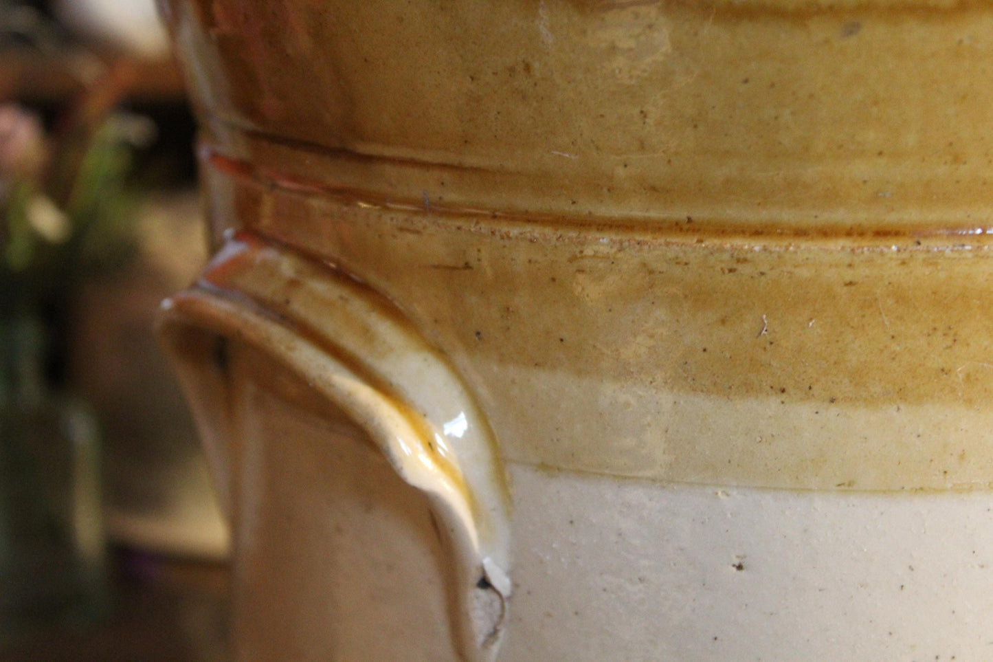 XL Vintage Stoneware Pot, Stone Pot, Vintage Stoneware Jar, Kitchen Jar, Confit Pot, Utensil Pot, Vintage Utensil Pot, Vintage jar, Confit