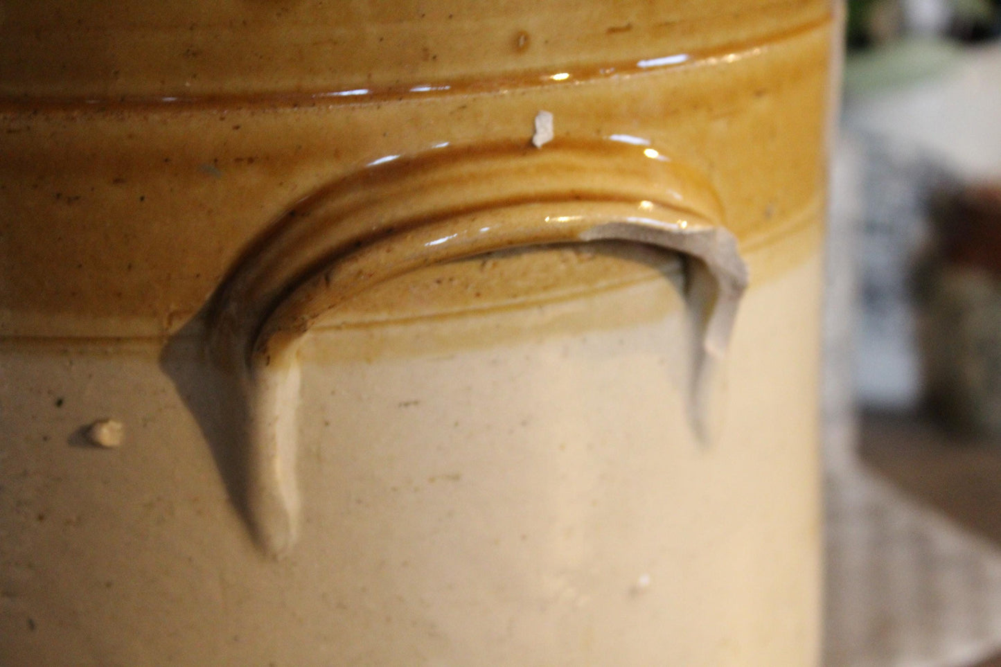 XL Vintage Stoneware Pot, Stone Pot, Vintage Stoneware Jar, Kitchen Jar, Confit Pot, Utensil Pot, Vintage Utensil Pot, Vintage jar, Confit